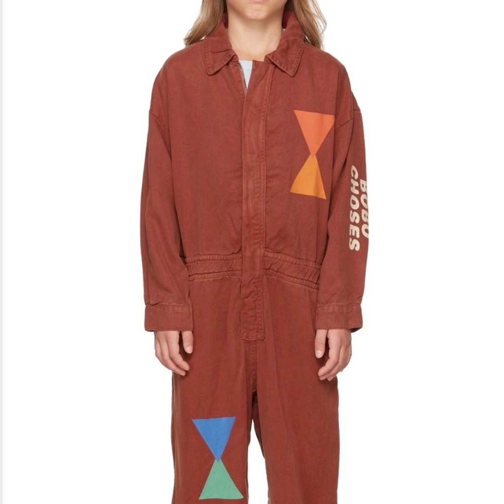Bobo Choses Kids Brown Geometric Overall Jumpsuit
